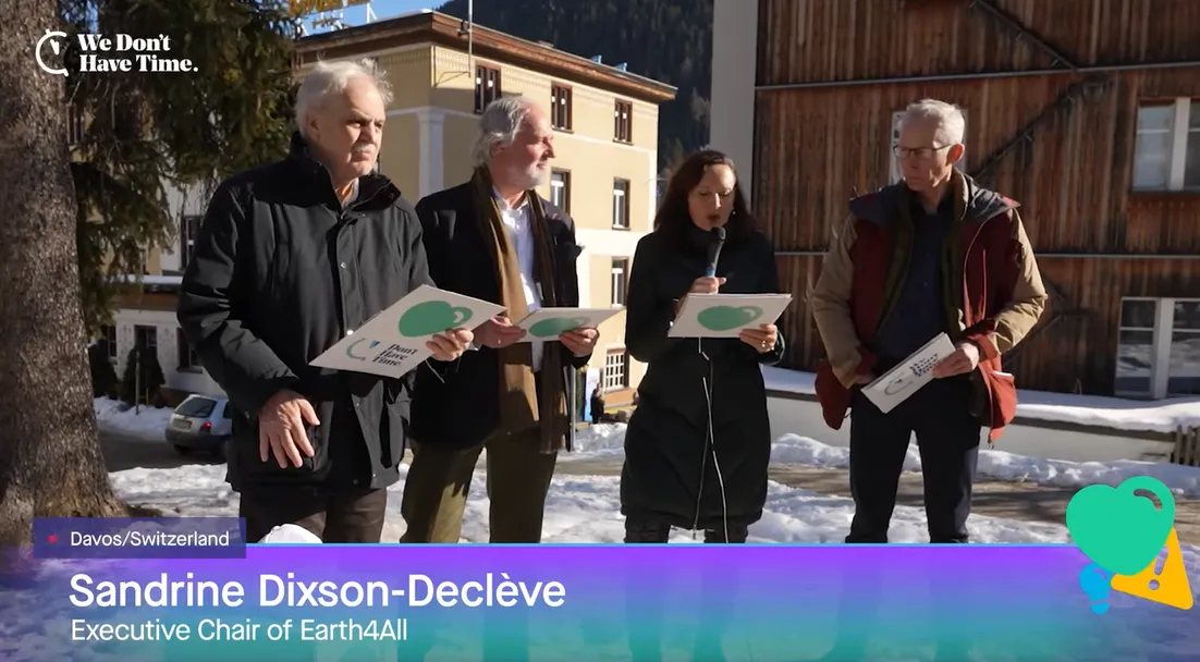 In Davos werd klimaatverandering niet genoemd: We Don’t Have Time hield daarom zelf een presentatie