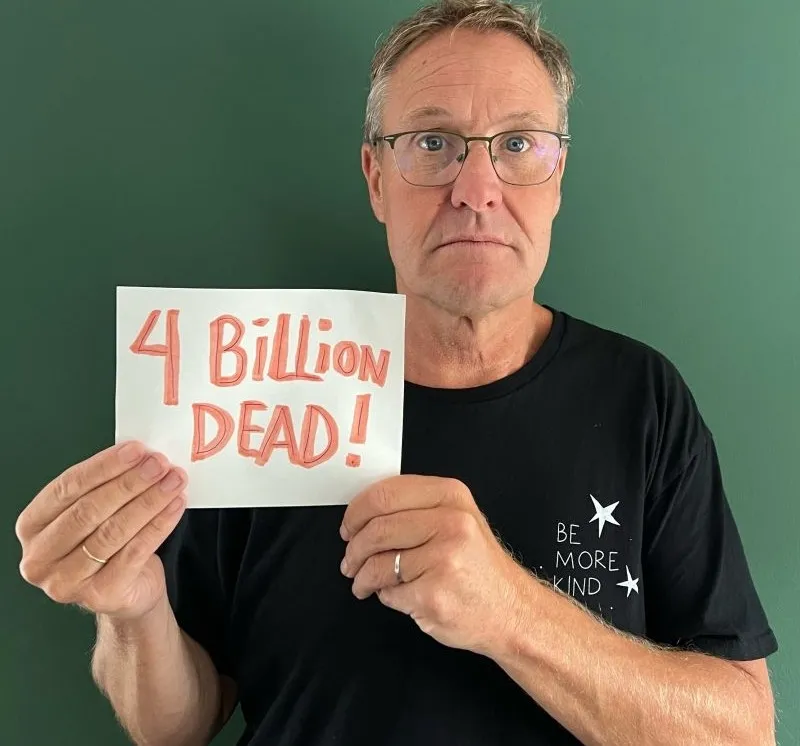 We koersen af op 4 miljard doden