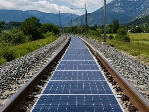 Zwitserland: zonnepanelen tussen de rails